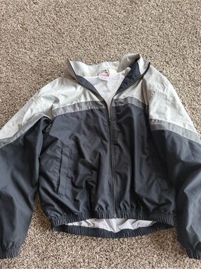Champion Black and Light Gray Colorblock Windbreaker Jacket